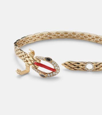 Armband Python aus 9kt Gelbgold mit Emaille und Diamanten | Yvonne Léon