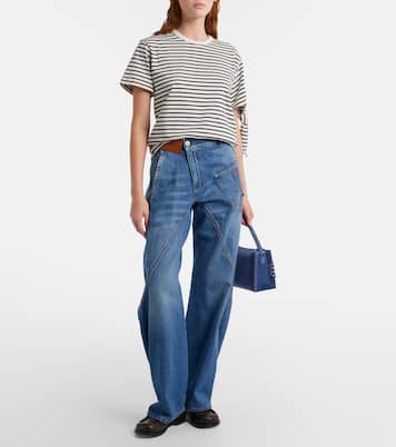 T-shirt in jersey di cotone a righe | JW Anderson