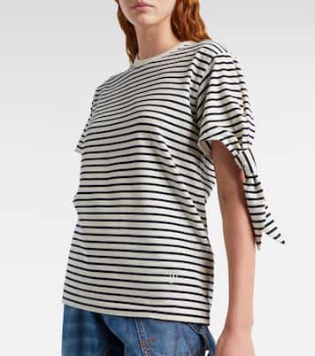 T-shirt in jersey di cotone a righe | JW Anderson
