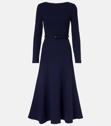 Belted wool crêpe midi dress | Roland Mouret