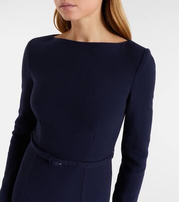 Belted wool crêpe midi dress | Roland Mouret
