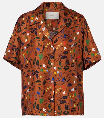 Prague printed silk twill shirt | Asceno