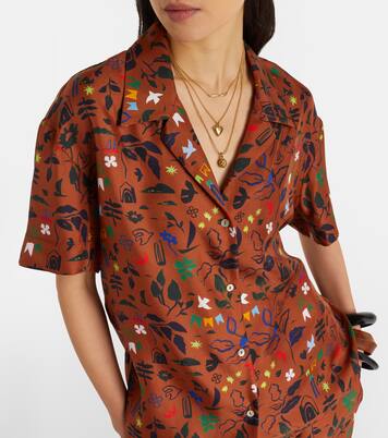 Prague printed silk twill shirt | Asceno