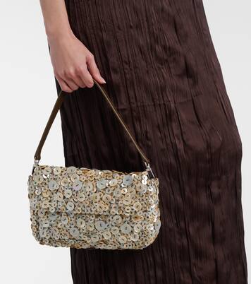 Timmy button-embellished shoulder bag | Staud