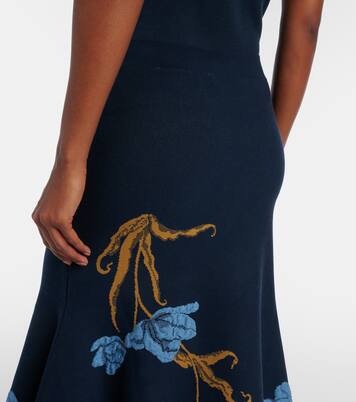 Floral jacquard midi skirt | Erdem