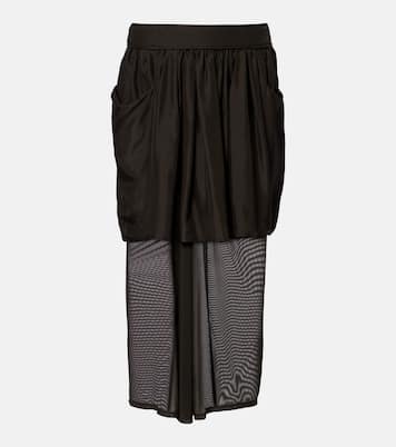 Draped semi-sheer silk midi skirt | Lemaire