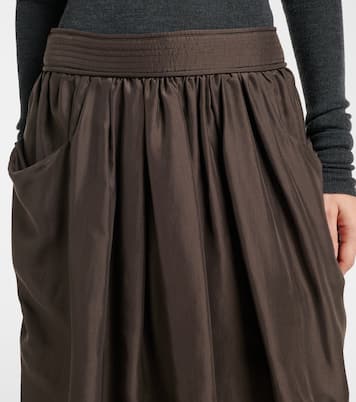 Draped semi-sheer silk midi skirt | Lemaire