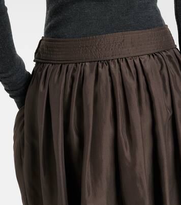 Draped semi-sheer silk midi skirt | Lemaire