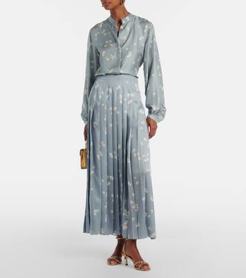 Monti floral pleated midi skirt | Altuzarra