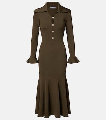 Ribbed-knit midi dress | Self-Portrait