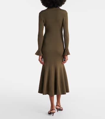 Ribbed-knit midi dress | Self-Portrait