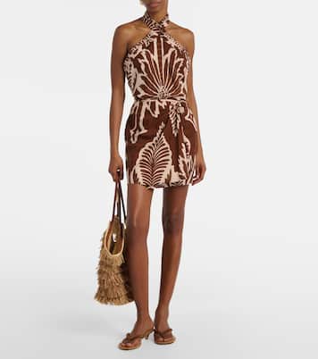 فستان قصير من القطن بطبعات Manon | Poupette St Barth