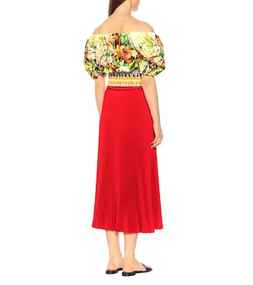 Top de popelín de algodón floral | Prada