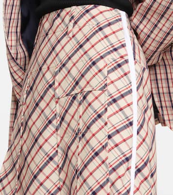 Gonna midi a quadri in lana | Prada