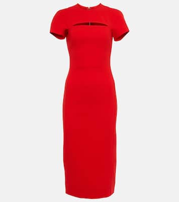 Peekaboo crêpe midi dress | Victoria Beckham