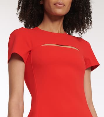 Peekaboo crêpe midi dress | Victoria Beckham