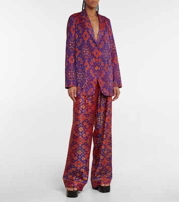 Printed single-breasted silk blazer | Dries Van Noten