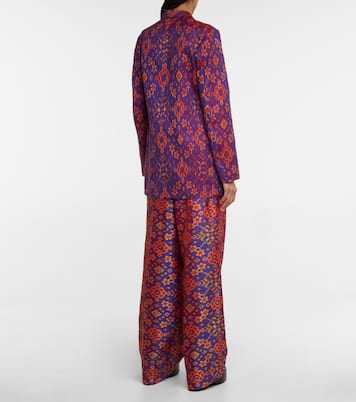 Printed single-breasted silk blazer | Dries Van Noten