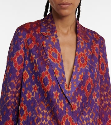 Printed single-breasted silk blazer | Dries Van Noten