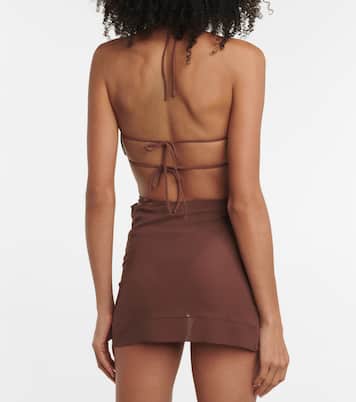 Asymmetric wrap miniskirt | Nensi Dojaka