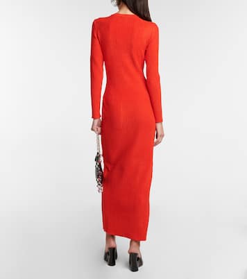Abito lungo in maglia a coste | Alaïa