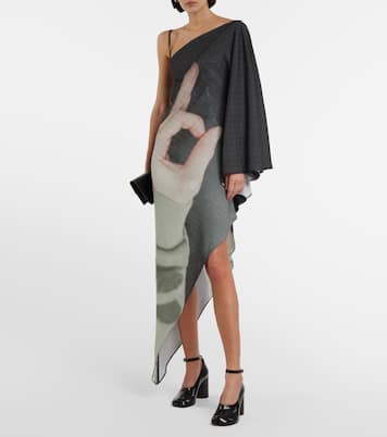 Printed one-shoulder midi dress | MM6 Maison Margiela