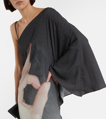 Printed one-shoulder midi dress | MM6 Maison Margiela