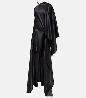 Robe longue asymétrique en satin | Acne Studios