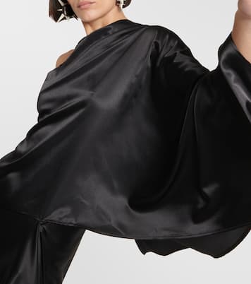 Robe longue asymétrique en satin | Acne Studios