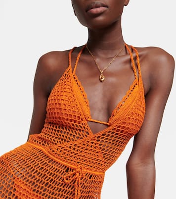 Vestido largo en punto calado de algodón | Anna Kosturova