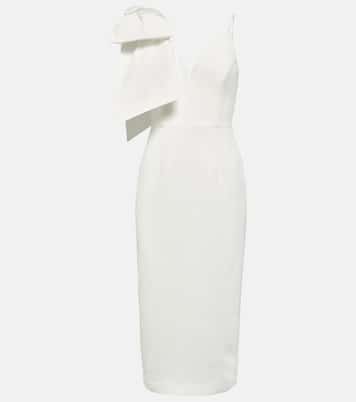 Bow-trimmed crêpe midi dress | Rebecca Vallance