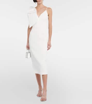 Bow-trimmed crêpe midi dress | Rebecca Vallance