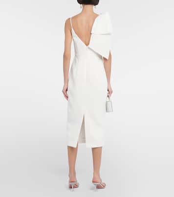 Bow-trimmed crêpe midi dress | Rebecca Vallance