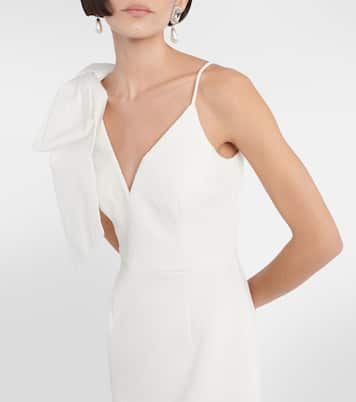 Bow-trimmed crêpe midi dress | Rebecca Vallance
