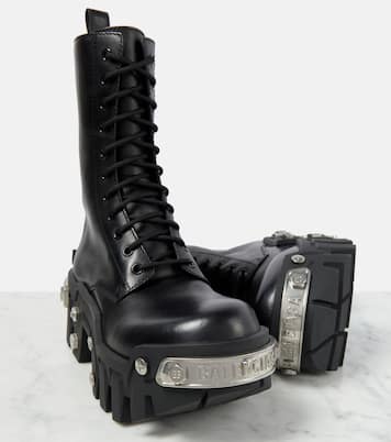 Bulldozer Lace-up Stiefel für Herren in Schwarz