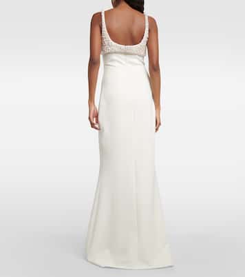 Bridal Beatriz embellished crepe gown | Safiyaa