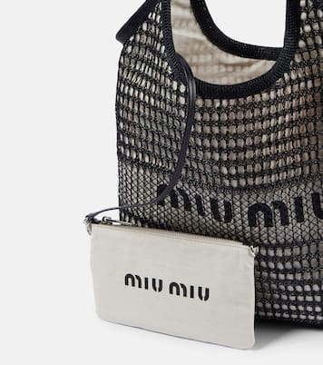 Tote aus Häkelstrick mit Leder | Miu Miu