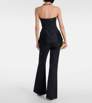 Vita off-shoulder wool-blend bustier top | Simkhai