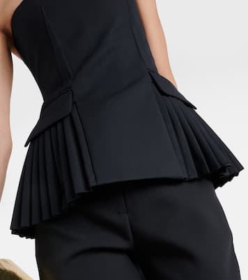 Vita off-shoulder wool-blend bustier top | Simkhai
