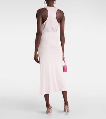 Vestido midi con cuello alto y cristales | David Koma