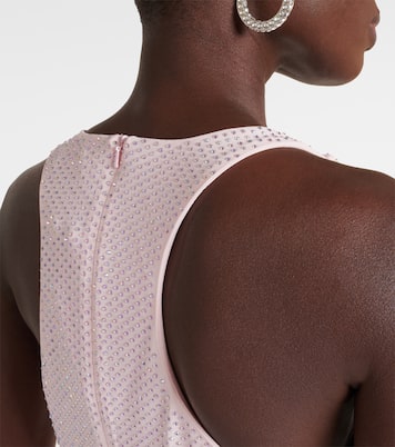 Vestido midi con cuello alto y cristales | David Koma