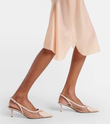Escarpins Le Cœur en cuir et résille | Alaïa