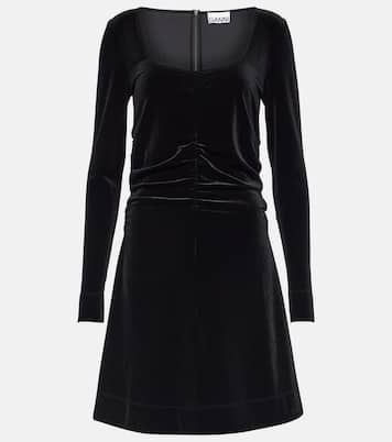 Ruched velvet minidress | Ganni