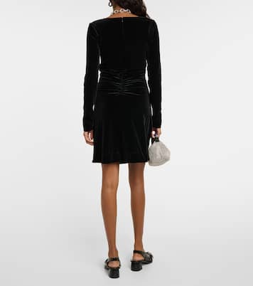 Ruched velvet minidress | Ganni