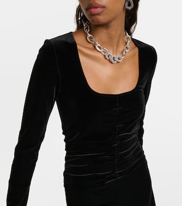 Ruched velvet minidress | Ganni