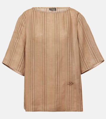 Top Mara in lino a righe | Loro Piana