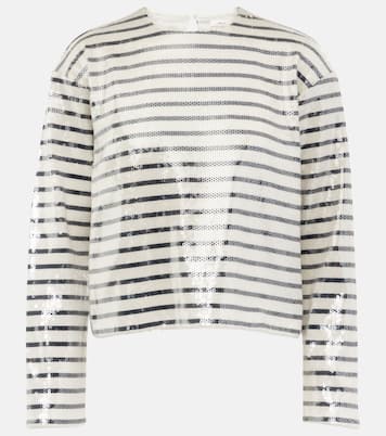 Top rayé en coton à sequins | Frame