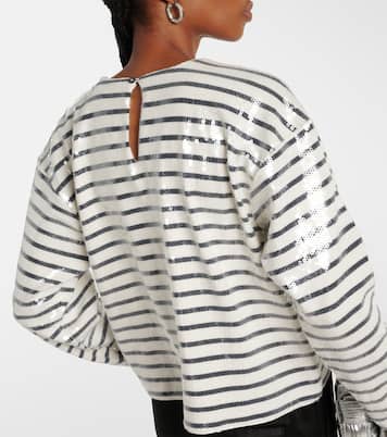 Top rayé en coton à sequins | Frame