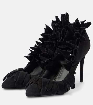 Petal ruffled suede pumps | Alaïa