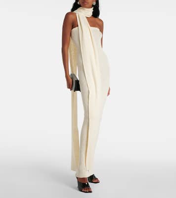 Scarf-detail linen and cotton maxi dress | Magda Butrym